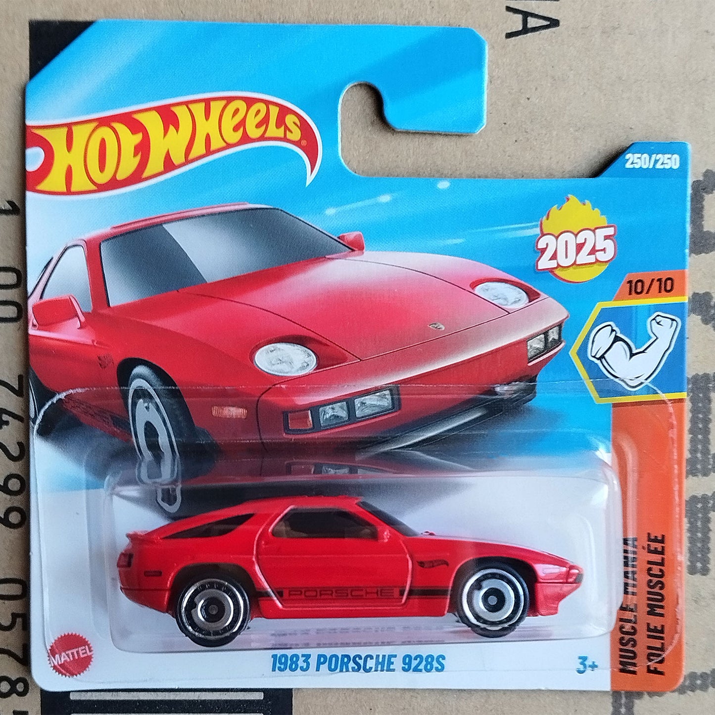 Hot Wheels 1983 Porsche 928S red die-cast sports car in original packaging