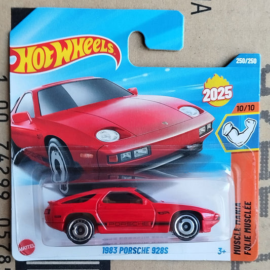 Hot Wheels 1983 Porsche 928S red die-cast sports car in original packaging