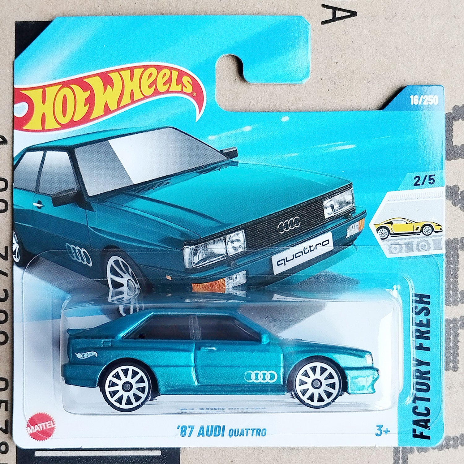Hot Wheels 1987 Audi Quattro Blue Die-Cast Rally Car Model 1:64 Factory Fresh