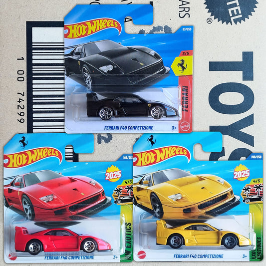 Hot Wheels Ferrari F40 Competizione 3 car set 1/64 diecast models in original blister packaging