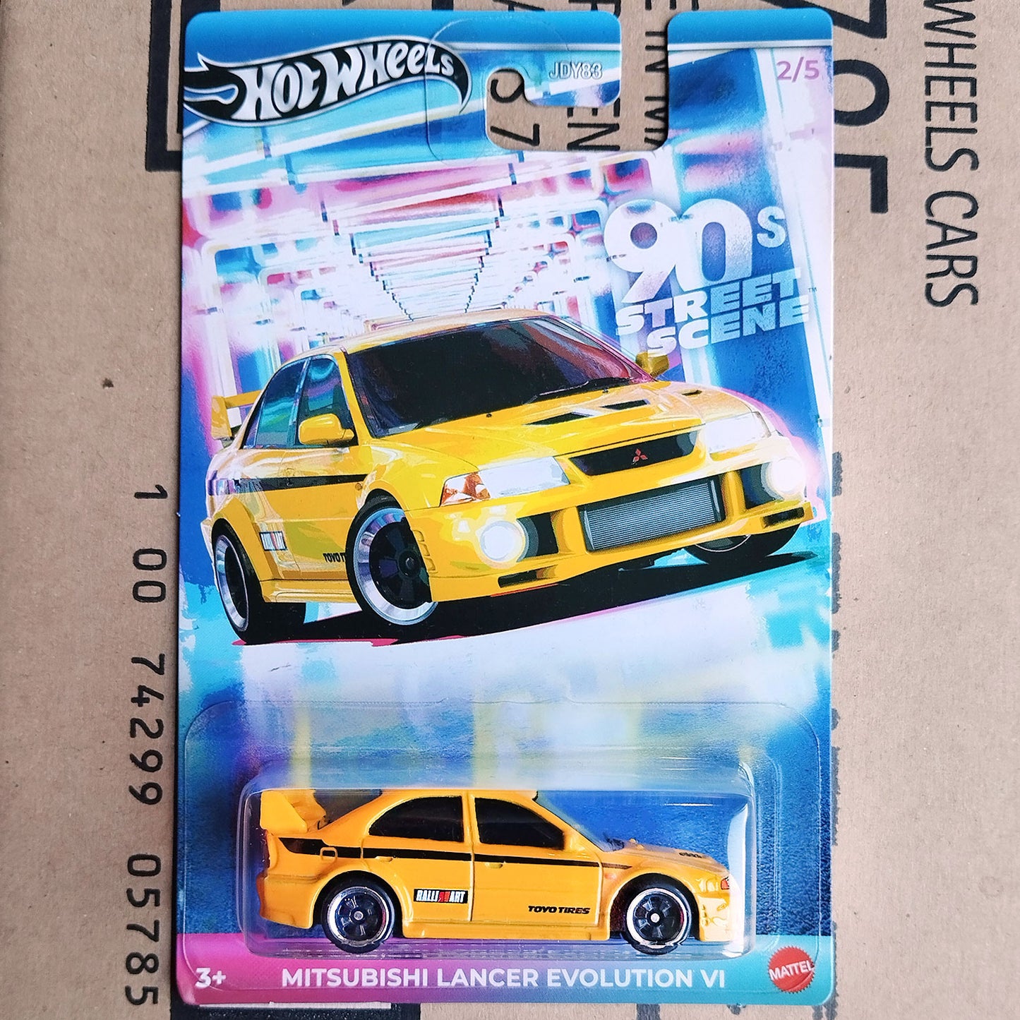 Hot Wheels Mitsubishi Lancer Evolution VI 90s Street Scene 1/64 diecast model in original packaging