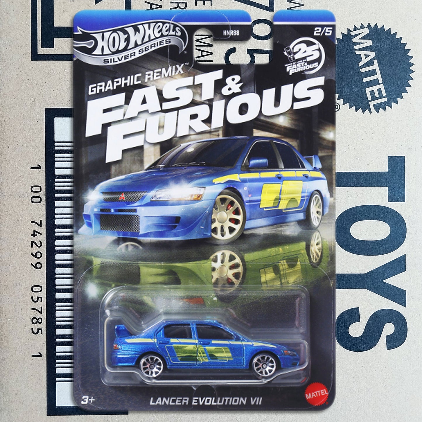 Hot Wheels Silver Series Mitsubishi Lancer Evolution VII Fast & Furious Graphic Remix 1:64 Die-Cast Model