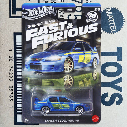 Hot Wheels Silver Series Mitsubishi Lancer Evolution VII Fast & Furious Graphic Remix 1:64 Die-Cast Model