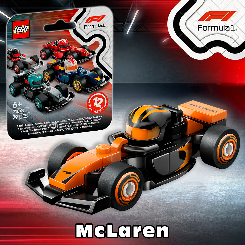 LEGO Formula 1 McLaren race car 71049 scanned and identified collectible vehicle.
