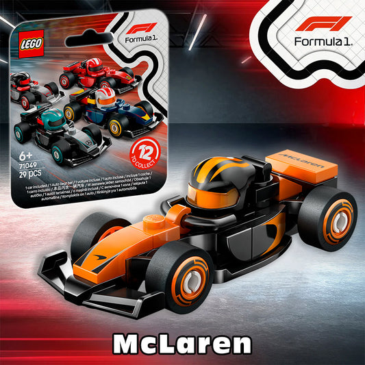 LEGO Formula 1 McLaren race car 71049 scanned and identified collectible vehicle.