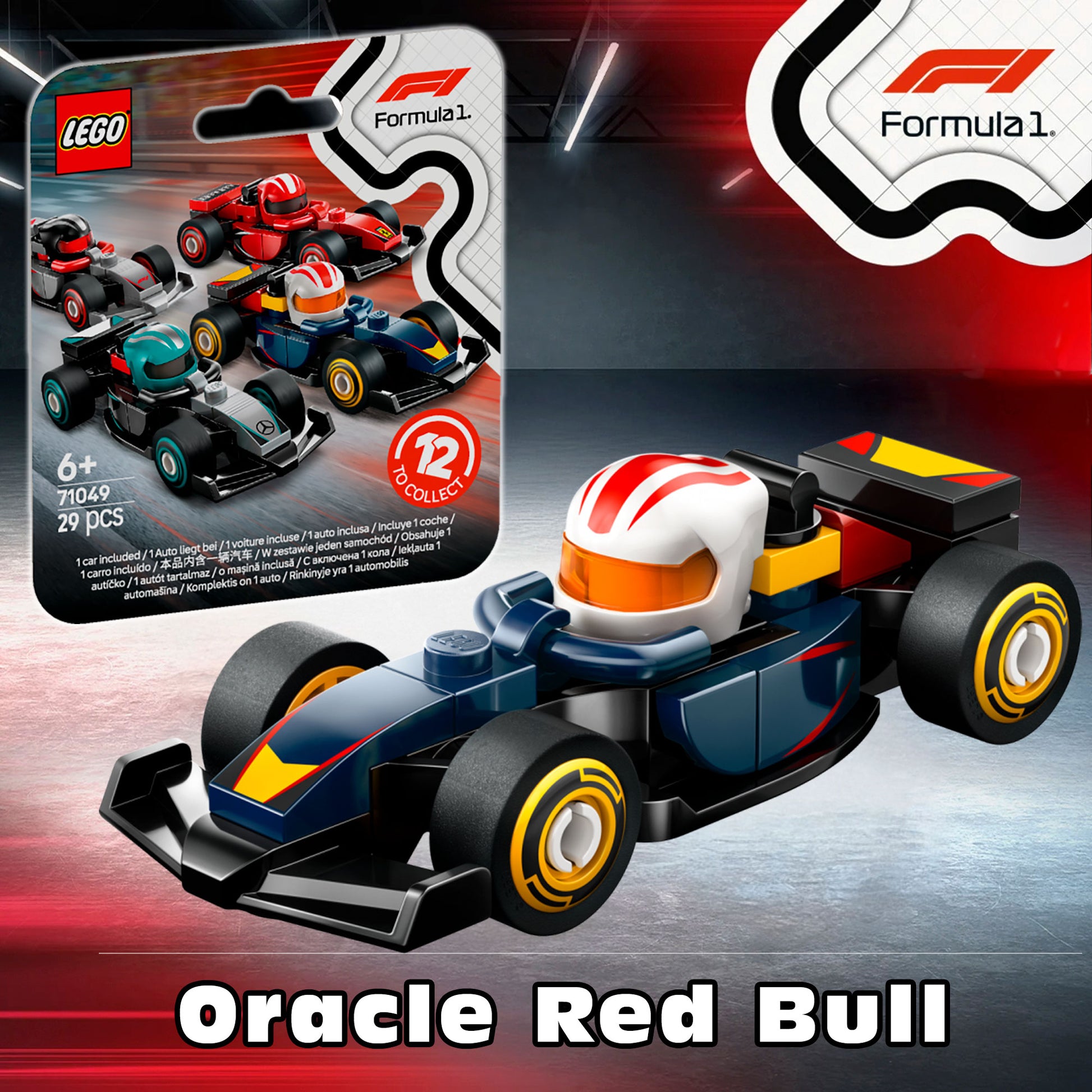 LEGO Formula 1 Oracle Red Bull Racing car 71049 scanned and identified collectible vehicle.