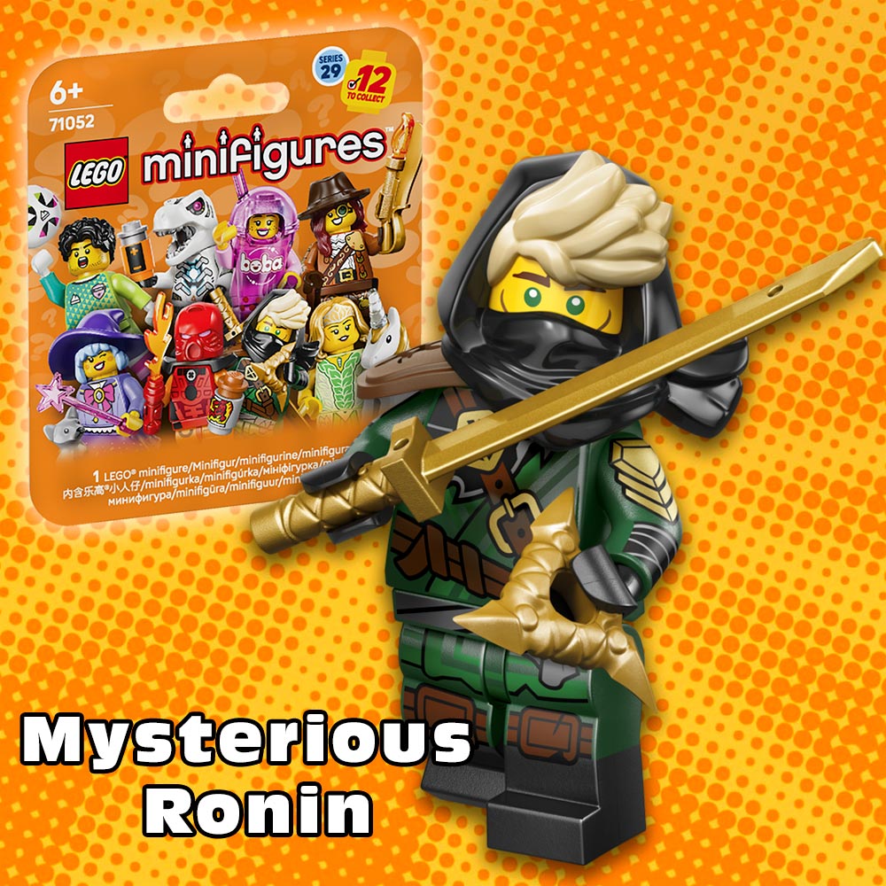 LEGO Minifigures Series 29 Mysterious Ronin 71052 sealed ninja minifigure inspired by Lloyd Ninjago.