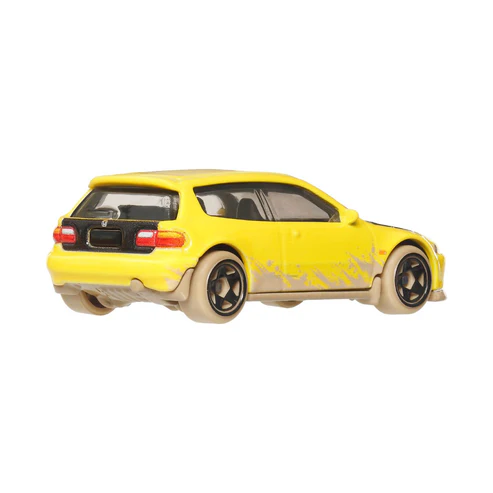 Hot Wheels Fast & Furious Honda Civic EG Yellow Hatchback Die-Cast Model 1:64 Silver Series