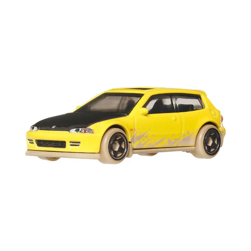 Hot Wheels Fast & Furious Honda Civic EG Yellow Hatchback Die-Cast Model 1:64 Silver Series