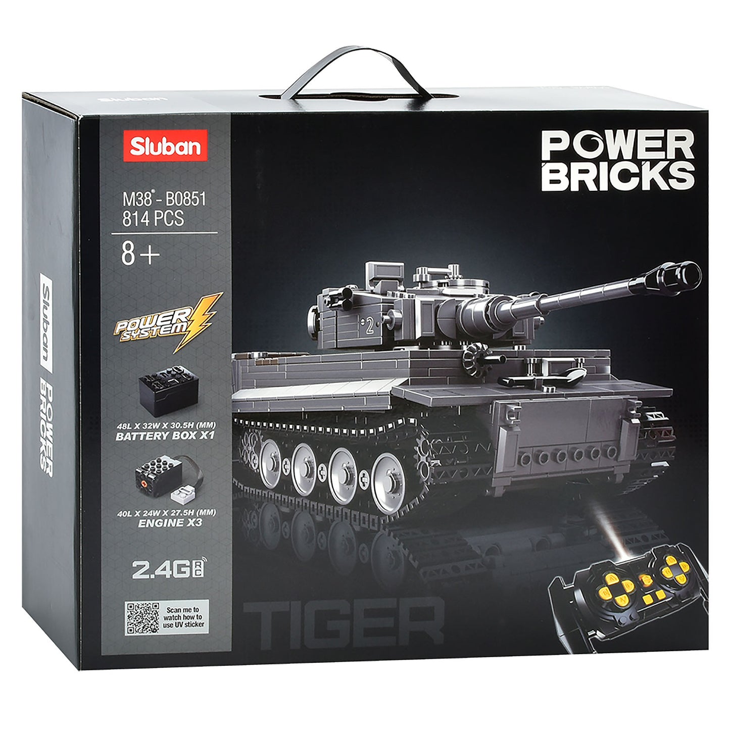 Sluban Tiger I RC tank building blocks set WWII German heavy tank